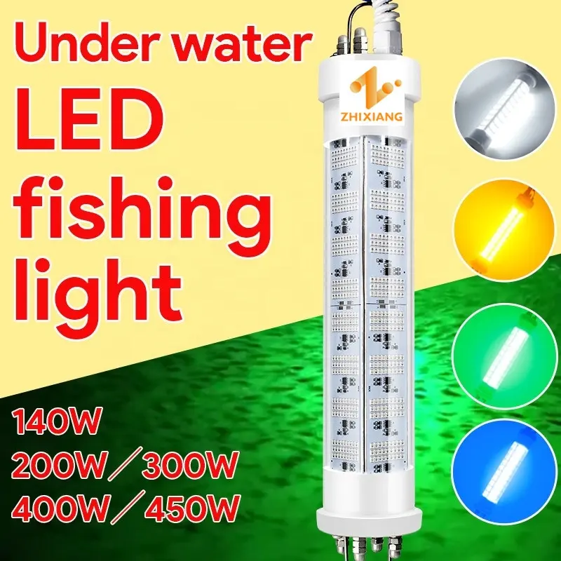 Светодиодные рыболовные светильники для подводной рыбалки, Светильники для рыбалки, DC12V 24V, высокая мощность 200W 300W 400W 600W IP68 зеленый
