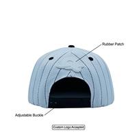 Topi Snapback 5 Panel Kain Twill Bergaris dengan Gesper yang Dapat Disesuaikan, Logo Menyala dalam Gelap, Topi Baseball Custom