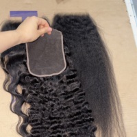 Наборы кудрявых волос Bouncy Curly Hair от одного донора с HD кружевными фронтальными закрытиями 2x6, 4x4, 5x5, 6x6, 7x7, 9x6, 13x4, 13x6, натуральные бирманские кудрявые волосы