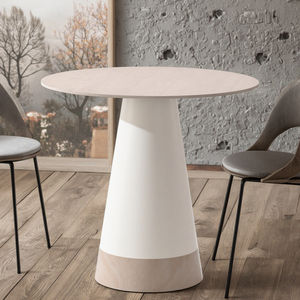 Venta al por mayor de muebles de fábrica moderno nórdico de 4 plazas restaurante cafetería Mesa de Piedra sinterizada 80cm mesa de comedor redonda - Product Image 1