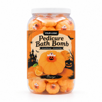 Bombe de bain pétillante pour pédicure à la citrouille pour l'automne, idéale pour les salons et les fêtes d'Halloween