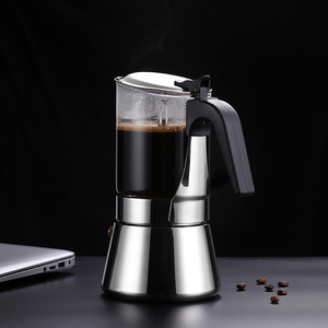 Tws — machine à Espresso en verre de cristal et en acier inoxydable, modèle Moka à Induction, avec sous-verres et cuillères - Product Image 5