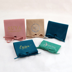 7x7cm Custom Logo Jewelry Bag Suede Envelope Jewelry Pouch Velvet <b>Gift</b> Packaging Bag for Earrings and Necklace - Product Image 5