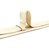 Cravate rayée sur mesure Shengzhou en gros de Chine, faite à la main, en microfibre de polyester tissée jacquard, cravates fines pour hommes, beige
