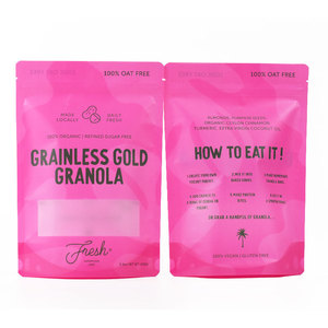 Tùy chỉnh in cấp thực phẩm nhựa granola bột yến mạch Ngũ cốc bao bì túi Mylar có thể khóa lại mờ Ziplock đứng lên túi có cửa sổ - Product Image 4