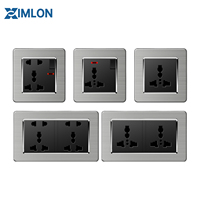 Prise murale moderne en acier inoxydable brossé, durable, 20A, compatible 220-240V, durée de vie de 50 000 cycles