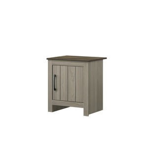 Nilda 16W Gray Oak End Table Side Table Nightstand With Cabinet <b>Door</b> - Product Image 2