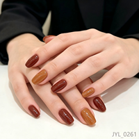 Faux ongles à presser couleur nude taupe, courts, carrés, réutilisables, en acrylique, 24 pièces