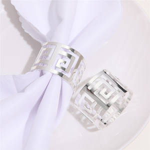 Géométrie Argent Or Serviettes Porte-Anneaux Boucle Pour Serviettes Anneaux & Accessoires Décoration de <span class=keywords><strong>Table</strong></span> de Fête de Mariage - Product Image 6