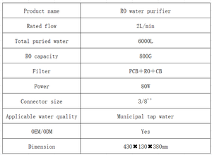 Purificateur d'eau sous évier à osmose inverse, débit élevé, RO pur à l'échappement <span class=keywords><strong>2</strong></span>:1, cartouche personnalisée, pour eau potable - Product Image 6