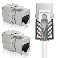 Conector Keystone RJ45 Macho/Hembra Blindado Gigabit Cat6 de Alta Velocidad, Módulo de Red Metálico FTP de 1Gbps Anti-interferencia Ethernet