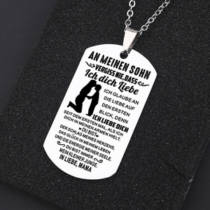 Ciondolo ispirazionale in acciaio inossidabile con incisione tedesca, regalo significativo da <span class=keywords><strong>mamma</strong></span> <span class=keywords><strong>a</strong></span> figlio - Product Image 5