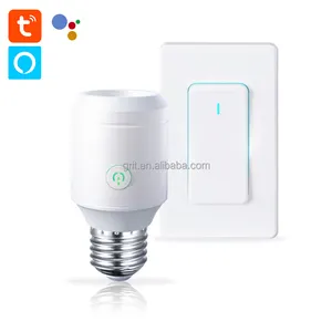 Smart Wi-Fi LED Light Bulb Socket Adapter E26/E27 Lamp Holder Google Assistant and Alexa Voice Control, Smart Life App Control