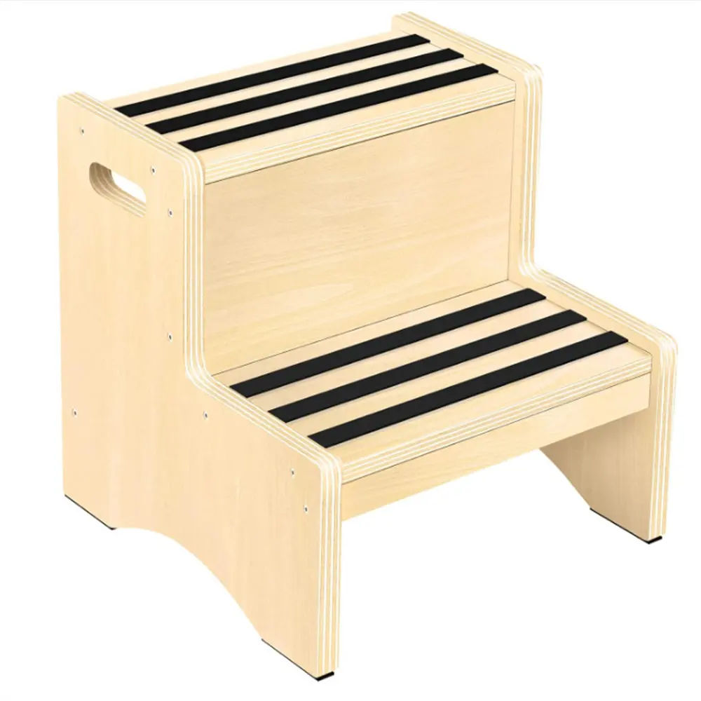천연 미끄럼 방지 튼튼한 두 단계 의자 주방 카운터 도우미 하이 퀄리티 목욕 단계 의자