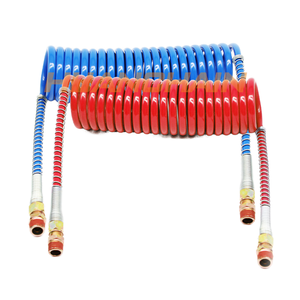 ชุดอุปกรณ์ประกอบท่อเบรคอากาศ TPU แบบขด15Ft ใหม่สายเบรกลมอลูมิเนียมสีแดงเบรคมือ - Product Image 2