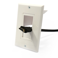 Placa de Pared Empotrada de Bajo Voltaje con Cubierta Deslizante para Entrada de Cable de Audio/Video, SIN CAJA TRASERA NI SOPORTE NECESARIOS