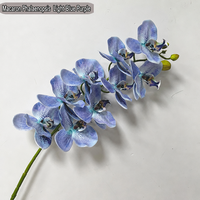 HGA Vente en gros de fleurs artificielles en vrac, orchidées à longue tige en latex, orchidées Phalaenopsis au toucher réel pour la décoration de table de mariage