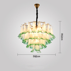 Italy Design Murano Glass Ceiling Lamp Green <b>Leaf</b> Chandelier <b>Light</b> Fixture Bedroom Dining Room Bathroom Pendent - Product Image 5