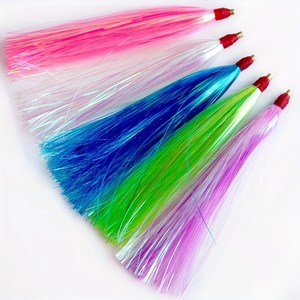 Alpha Fishing Bucktail Teasers Cheveux de cerf <span class=keywords><strong>Fluke</strong></span> Rig Lure Hook Tinsel Flasher Tube Slider Sea Bass <span class=keywords><strong>Fluke</strong></span> Fishing Lure - Product Image 2
