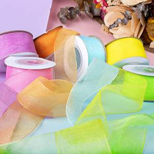 Ruban en organza transparent de 25 mm, rouleau de ruban pour emballage cadeau, décoration de mariage, fête d'anniversaire, 25 yards/rouleau, livraison gratuite - Product Image 6