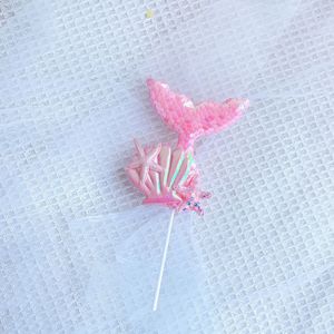 ท็อปเปอร์เค้กหางนางเงือกอะคริลิคประดับเลื่อมลายเปลือกหอย ตกแต่งเค้กวันเกิด น้ำผึ้งและรสหวาน - Product Image 4