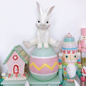 Adornos de conejito de Pascua más vendidos europeos y americanos transfronterizos personalizados, adornos de resina de fiesta, esculturas de ensueño - Product Image 3
