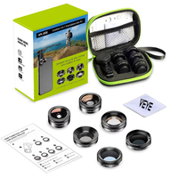 Objectifs interchangeables pour appareil photo de téléphone universel, objectif fisheye, grand angle, macro, filtre CPL/étoile ND32, kit 6 en 1 pour 98% des smartphones