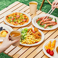 Assiettes d'emballage biodégradables blanches 100% écologiques 6 7 8 9 10 pouces amidon de maïs plats compostables jetables fêtes voyage