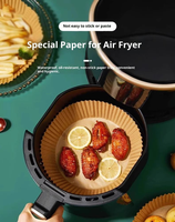 Papier sulfurisé rond jetable, imperméable et écologique, compatible four, pour friteuse à air et cuisson de gâteaux