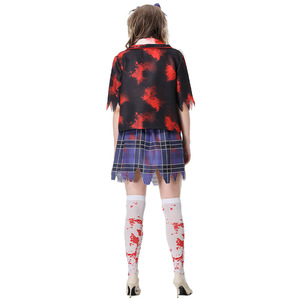 Disfraz de Vampiresa para Halloween, Camisa, Corbata y Falda Plisada para Mujer, Disfraz de Zombie para Juego de Roles, Primavera 2025 - Product Image 3