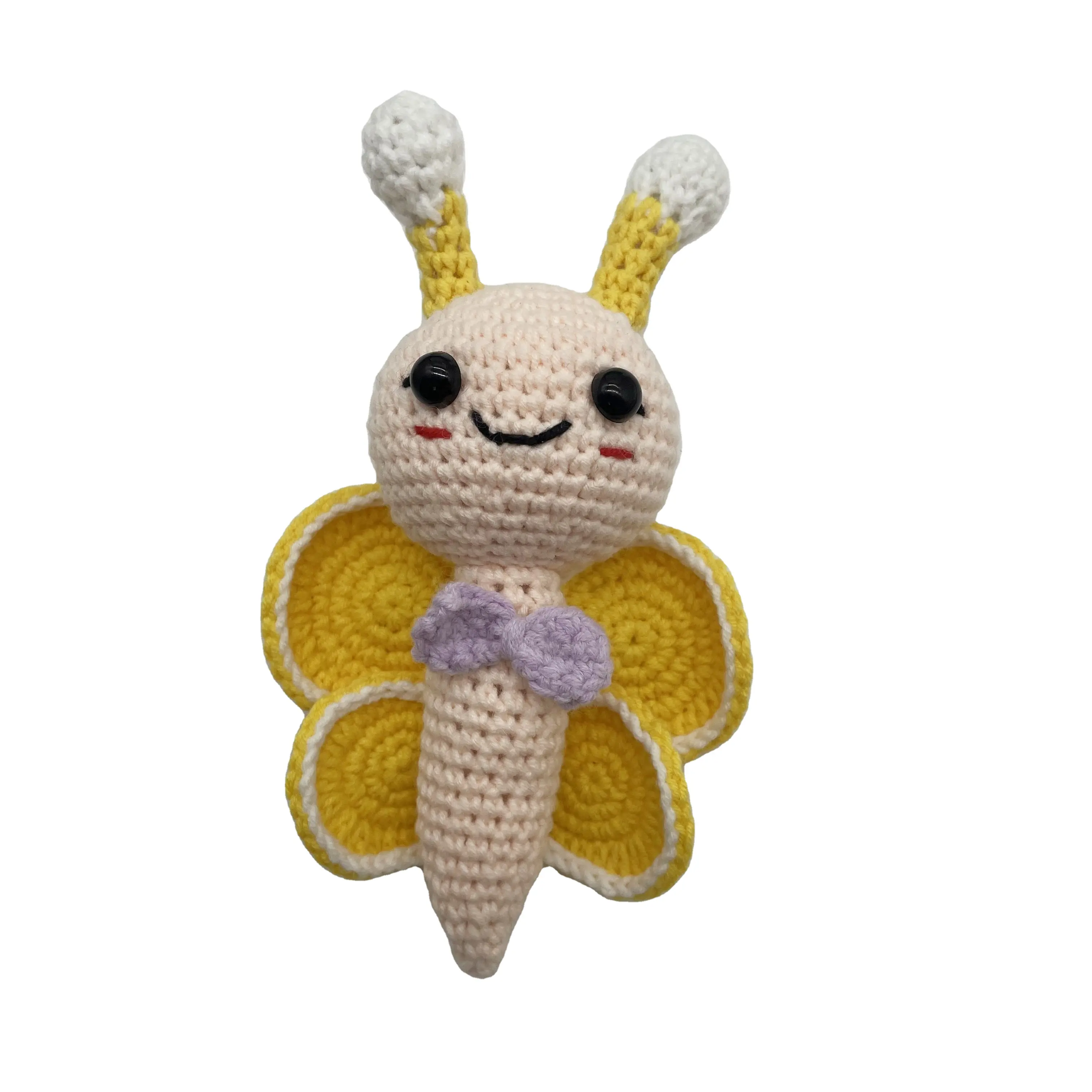 Tùy chỉnh bông handmade Crochet nhồi đồ chơi dễ thương bướm và chuồn chuồn Amigurumi đồ chơi