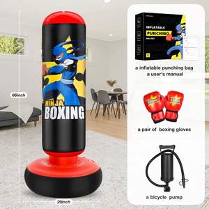 Sac de frappe gonflable pour enfants, ensemble de boxe, taille personnalisée, cadeaux pour garçons et filles de 5 à 12 ans, pratique du karaté, du taekwondo, équipement de boxe - Product Image 2