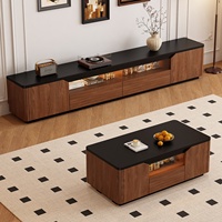 Ensemble de meuble TV et table basse vintage en bois massif de style chinois simple du milieu du siècle