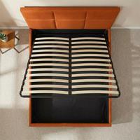 Modernes Französisches Gepolstertes Weiches Queen/King Bett Kopfteil mit Stauraum Platzsparend Langlebige Schaumstoffpolsterung Kiefernholzrahmen Boxspring 3-5