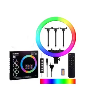 Mj56 22 polegadas RGB LED Ring Light com suporte regulável Bi-Color 3000K-6000K CRI 95 + com efeito especial de cenas para vídeo