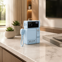 Batterie externe magnétique sans fil multifonction 10000 mAh en PVC avec câble intégré, batterie au lithium polymère, charge rapide, chargeur portable