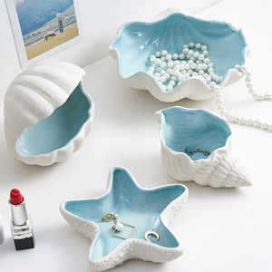 Creative and Unique Ins-Style Elegant Starfish <strong>Shell</strong> Ceramic Home Decor Storage <strong>Ornaments</strong> - Product Image 2