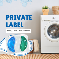 Capsules de lessive parfumées personnalisées à marque privée, 3 compartiments, détergent liquide antibactérien 3-en-1, directement de l'usine certifiée