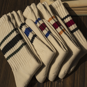 Calcetines Ami Kachi de estilo japonés, de hilo grueso, unisex, hasta la pantorrilla, de algodón peinado, antibacterianos, de punto grueso, estilo americano. - Product Image 4