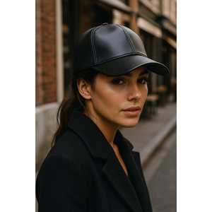 Cappellino da Baseball Classico in Pelle Marrone, Semplice ed Elegante, a 5 Pannelli con Visiera Curva, Design Etnico e alla Moda - SPK1104 - Product Image 6