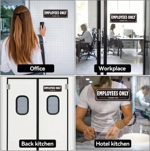 Panneaux de signalisation autocollants en aluminium robuste <span class=keywords><strong>pour</strong></span> accès réservé aux employés/personnel, résistants aux intempéries, <span class=keywords><strong>pour</strong></span> bureaux/entrepôts - Product Image 6
