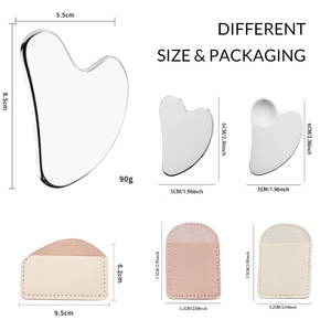 Home Use 304 Medical Stainless Steel Facial Guasha Board Custom Logo Reduces Wrinkles Metal Face Skincare Gua Sha Massage <b>Tool</b> - Product Image 2