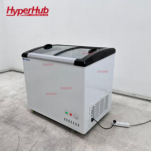 Congelador compacto para helados, refrigerador comercial con puerta corrediza de vidrio, tamaño pequeño para tienda minorista, color blanco - Product Image 4