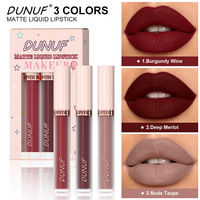 Dunuf Wholesale Kit Lèvres 3-en-1 : Gloss Liquide Mat Velours Longue Tenue Anti-transfert