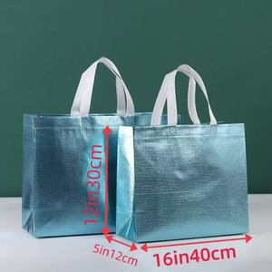 CangNan sacs parfaits recyclé métallique laminé Non tissé tissu <span class=keywords><strong>sac</strong></span> à provisions ouvert fermeture éclair cordon pour vêtements vêtements - Product Image 6