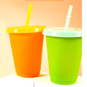 Com Straw and Lid Party Funny Tumbler Ice Cold Drinking Cup 16 oz <span class=keywords><strong>Cute</strong></span> BPA Free <span class=keywords><strong>Reusable</strong></span> Plastic Tumblers Copos de mudança de cor - Product Image 5