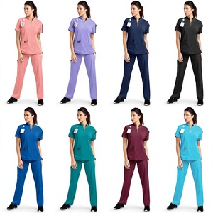 Tenues médicales pour femmes, ensembles de blouses d'hôpital, pantalons en coton et polyester tissés, vêtements de travail pour infirmières, vêtements de soins de santé, spa, salon - Product Image 4