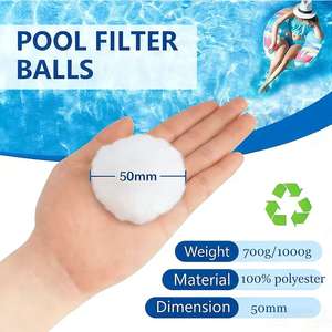 Boules filtrantes écologiques réutilisables 50 mm blanches 3,1 lb, sac sous vide en fibre de polyester, média filtrant pour <span class=keywords><strong>piscine</strong></span>, boules filtrantes pour le nettoyage de la <span class=keywords><strong>piscine</strong></span> - Product Image 1