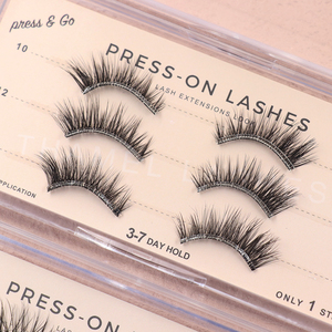 New Arrival Self Adhesive <strong>Half</strong> Band Eyelashes Handmade Press on Full Strip Eye <strong>Lashes</strong> Wholesale 5-7 Days Hold <strong>Lash</strong> Product - Product Image 4