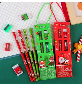 Christmas Handheld 6-Piece Primary Ruler Rubber Pencil Sharpener <b>Gift</b> <b>Set</b> Five Piece Stationery <b>Set</b> for Children Christmas <b>Gift</b> - Product Image 4